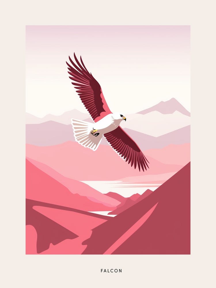 Minimalist Falcon 1 Bird Poster
