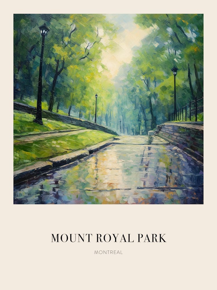 Mount Royal Park Montreal Canada 2 Vintage Cezanne Inspired Poster