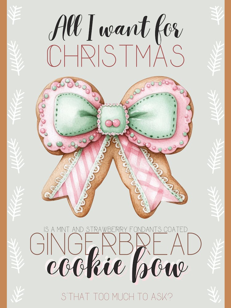 Christmas Gingerbread Bow