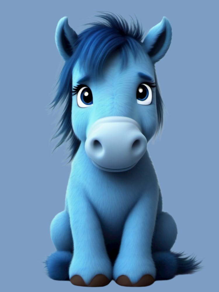Cute Blue Horse