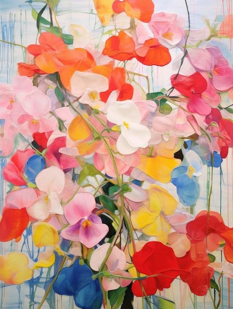 Abstract Flower Painting Impatiens