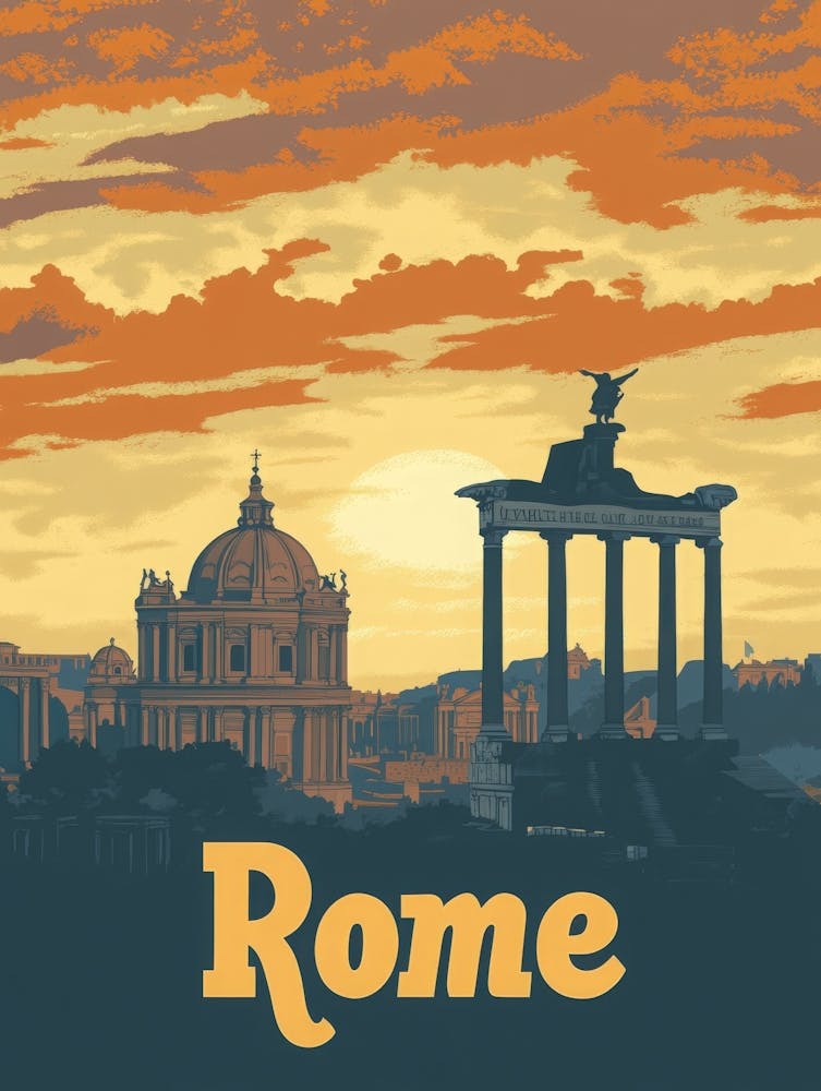 Aihrgdesign A Mid Century Modern Travel Poster For Rome Showi 1c60c33a 533e 472d A46c 67e1ba71710e 1