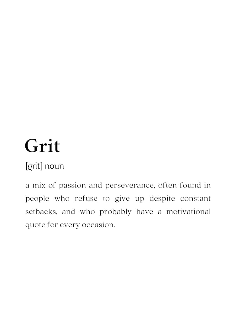 Grit Funny Definition Wall