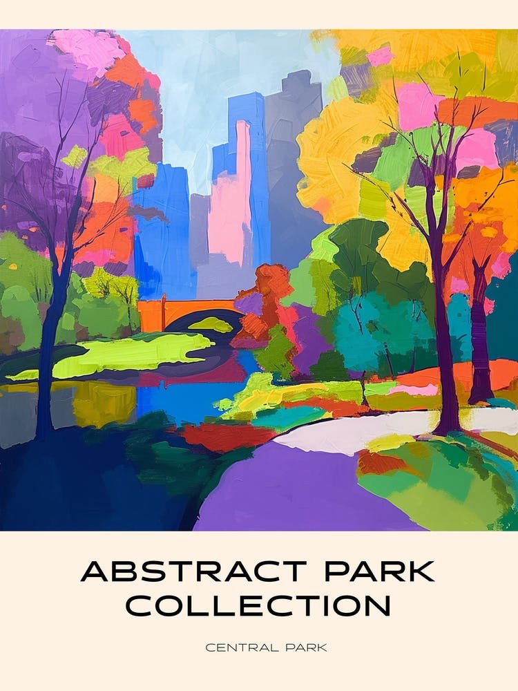 Abstract Park Collection Poster Central Park New York City 3