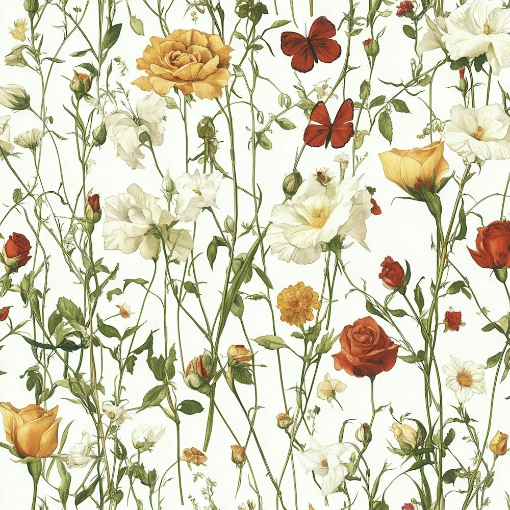 Roses And Butterflies