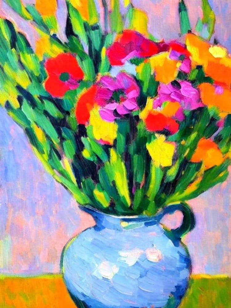 Flax Floral Abstract Block Colour 1 Flower