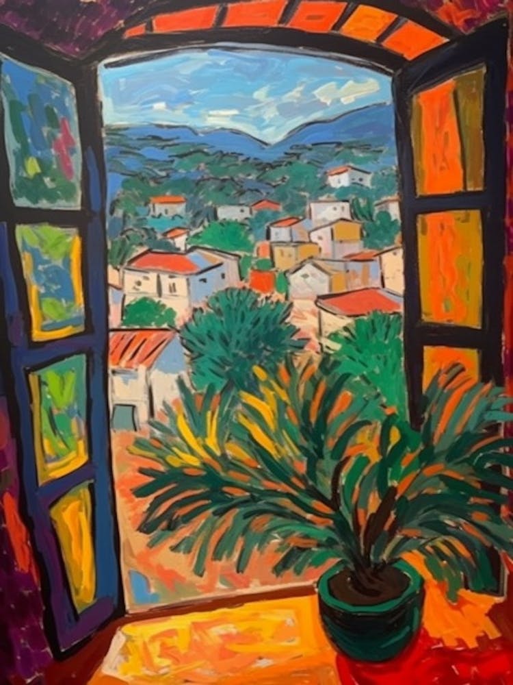 Window Athens Greece In The Style Of Matisse 3