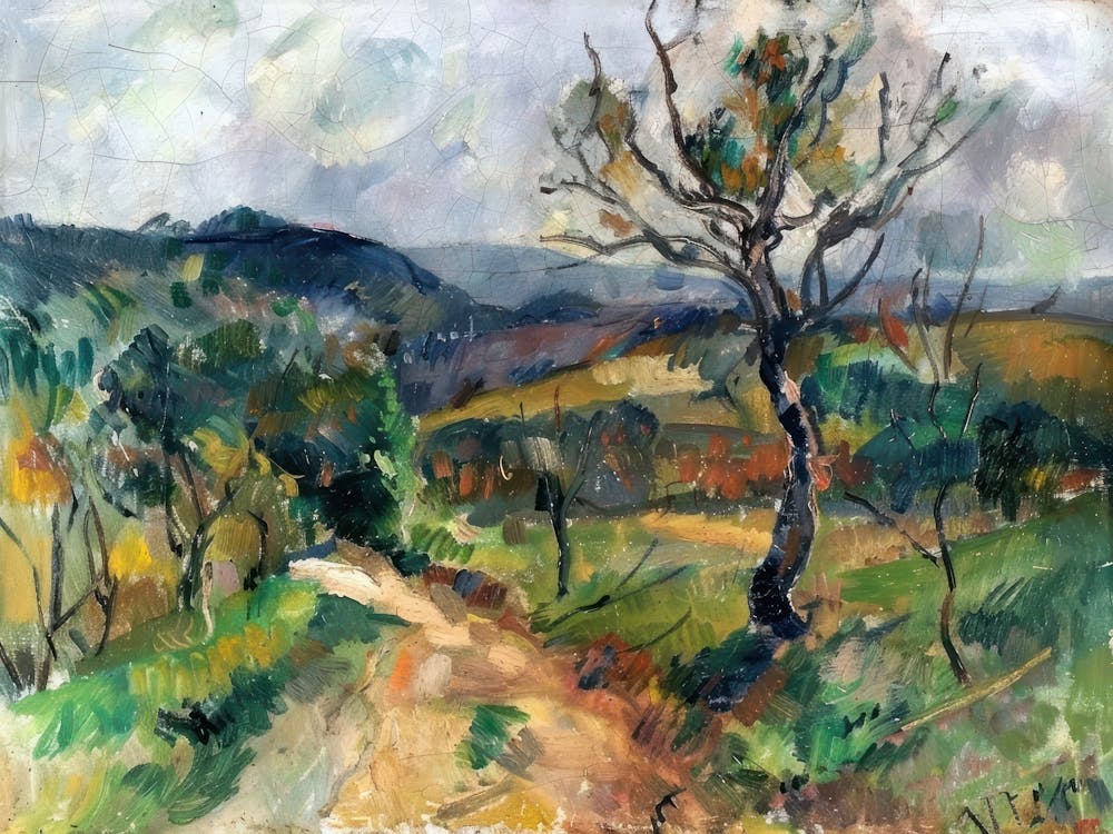 Rustic Charm Painting Inspired By Paul Cezanne