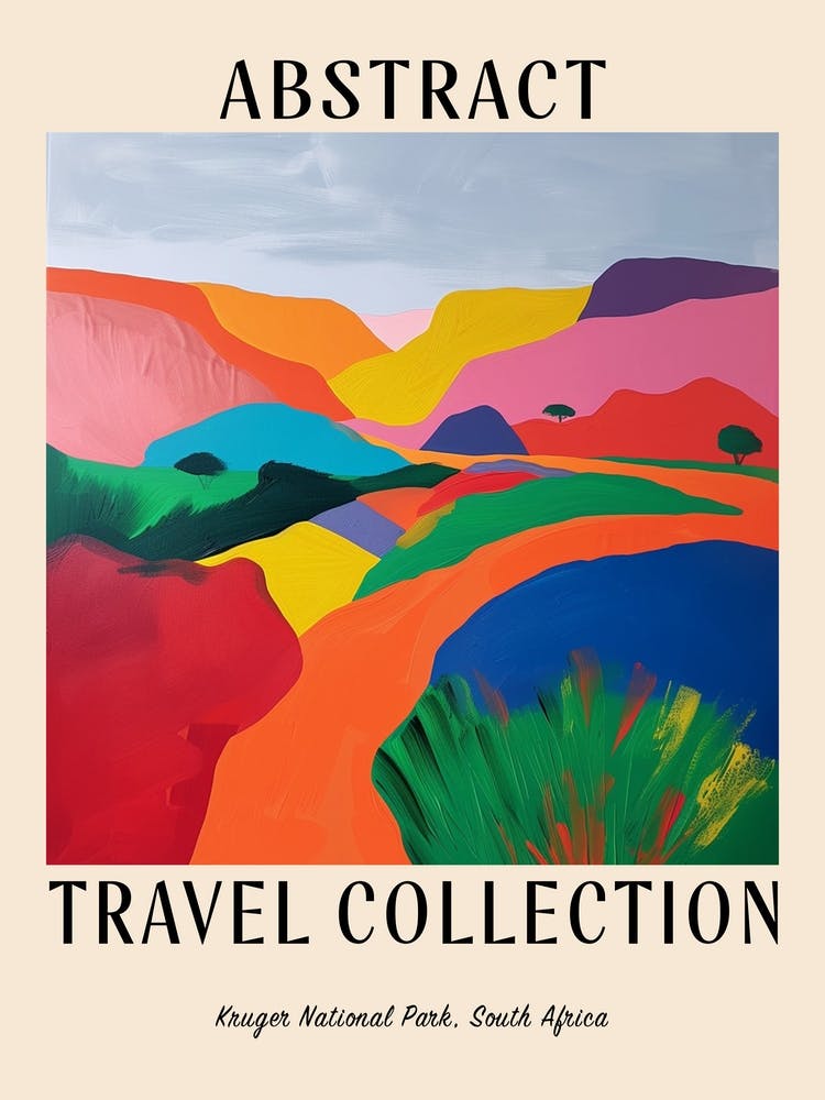 Abstract Travel Collection Poster Kruger National Park South Africa 2