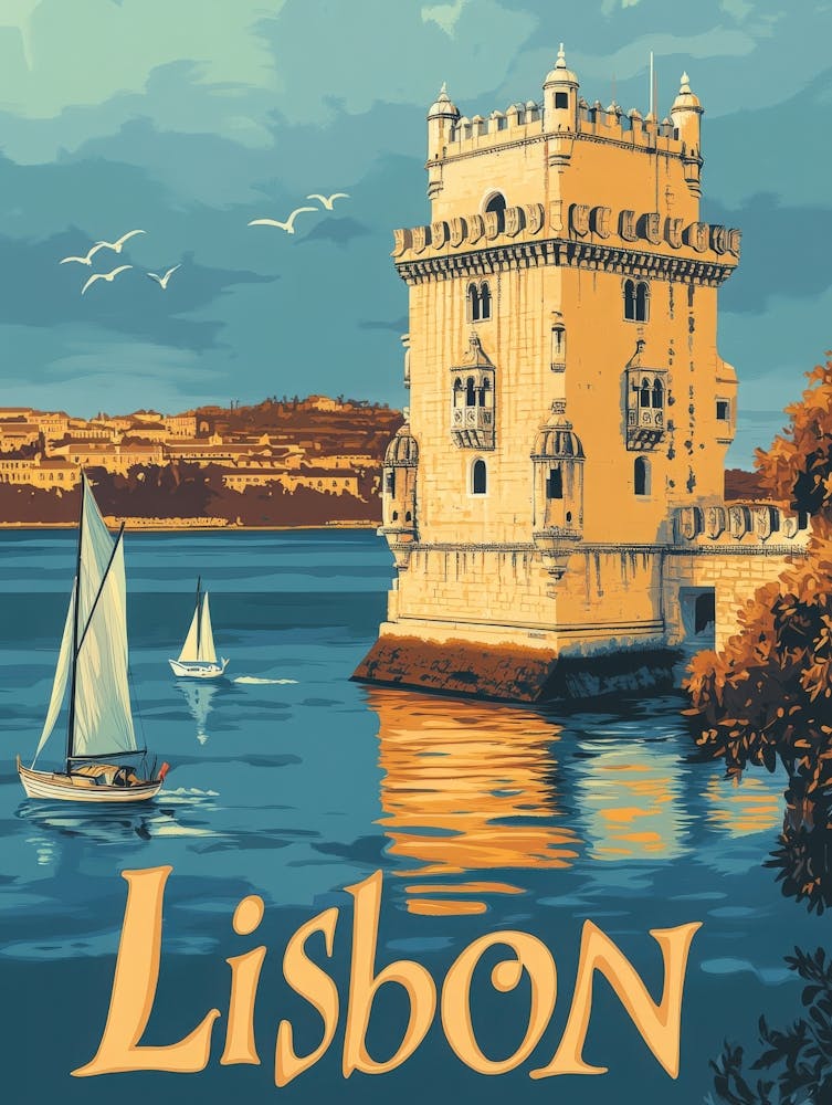 Aihrgdesign A Classic 1960s Travel Poster For Lisbon 2
