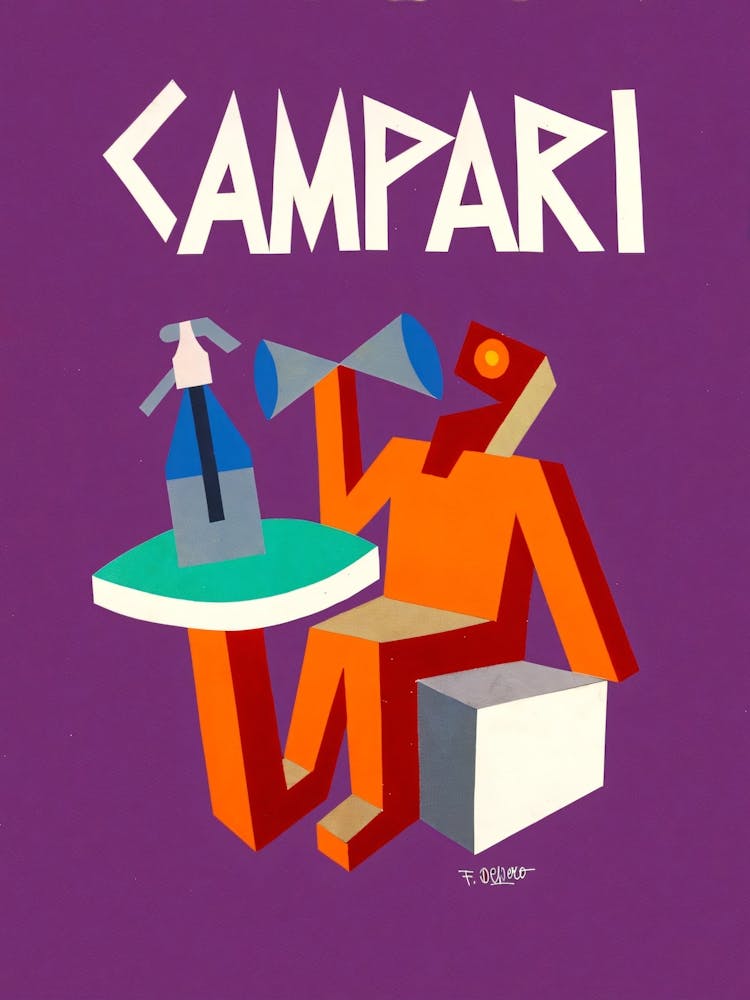 Vintage Campari Purple Print