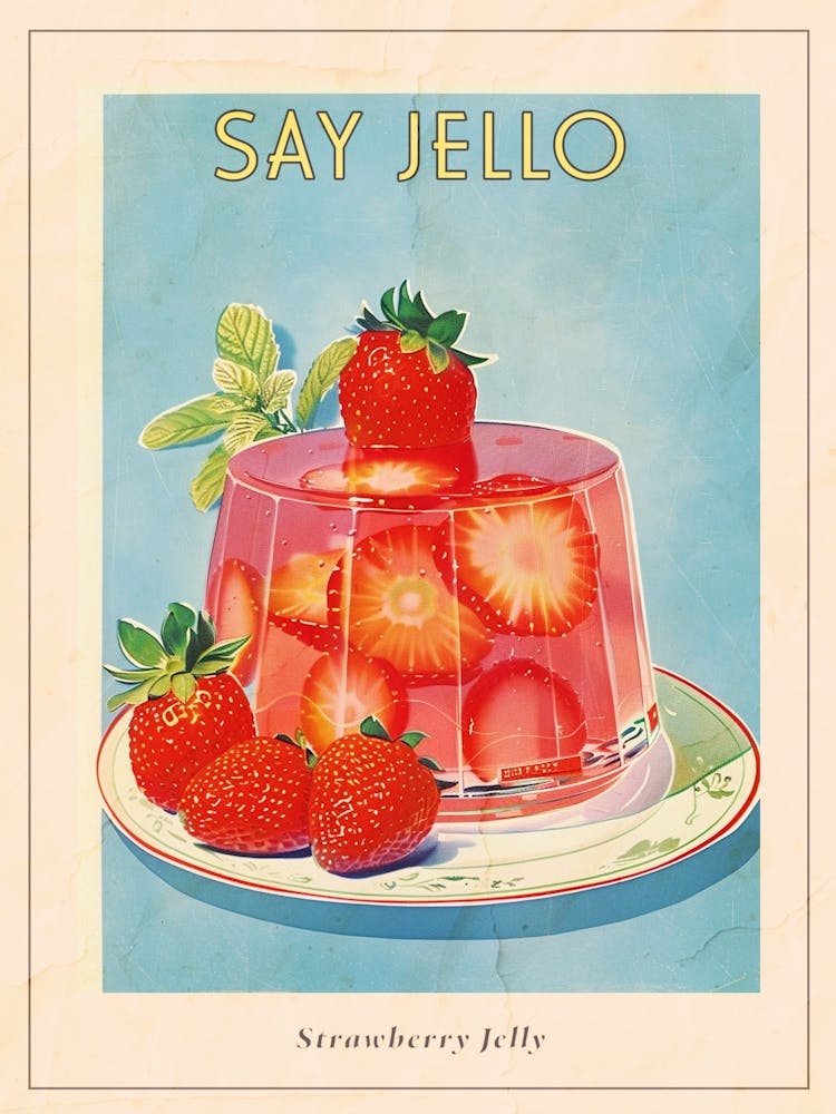 Strawberry Jelly Retro Cookbook Inspired 2 Poster