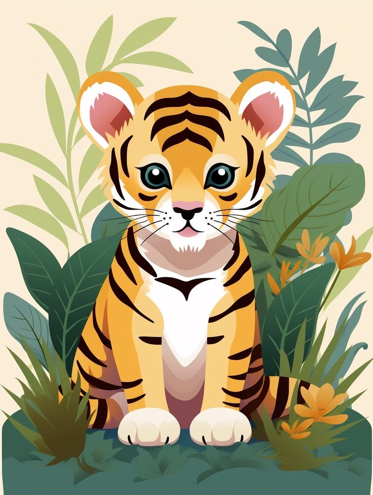 Baby Animal Illustration  Tiger 1