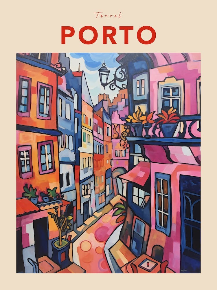 Porto Portugal Fauvist Travel Poster