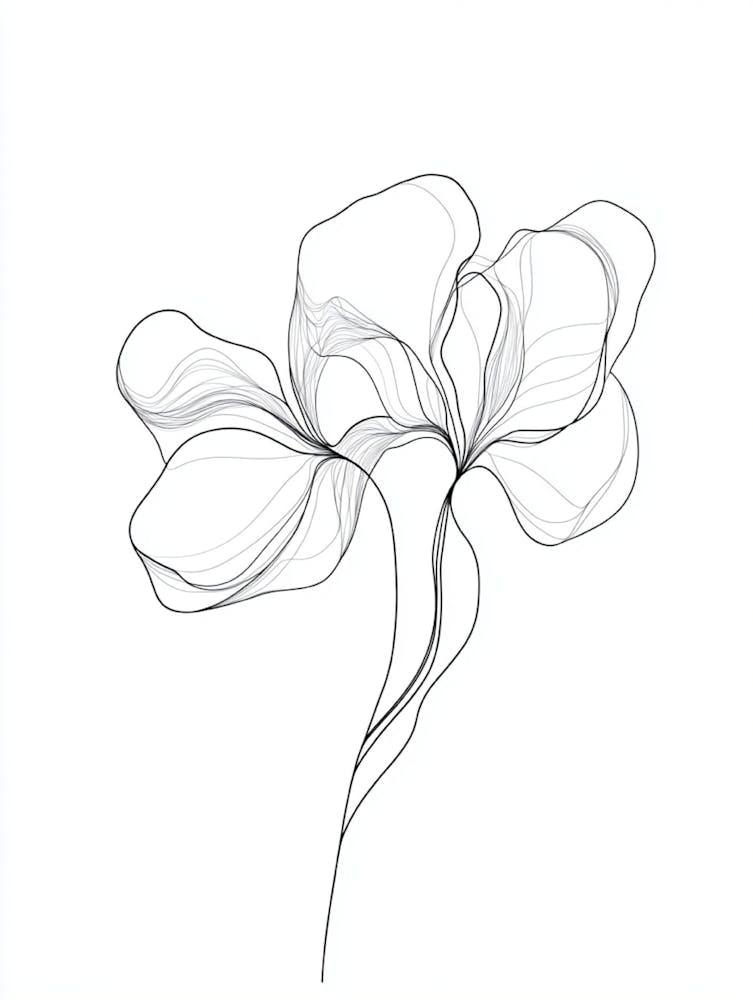 Line Drawing Of A Flower 1