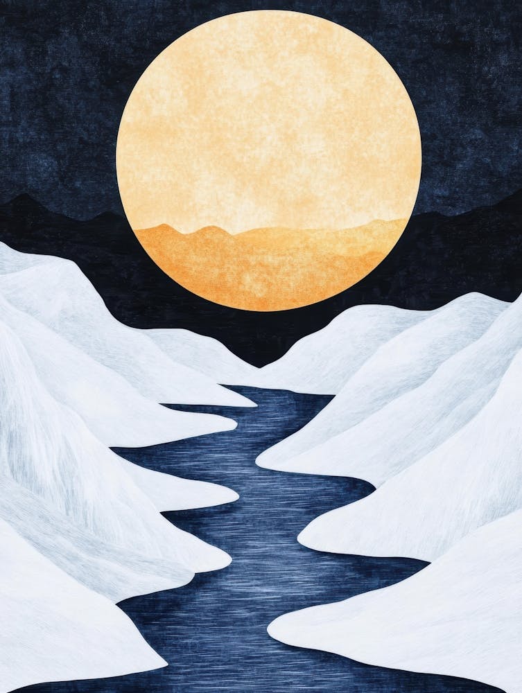 Full Moon Over River