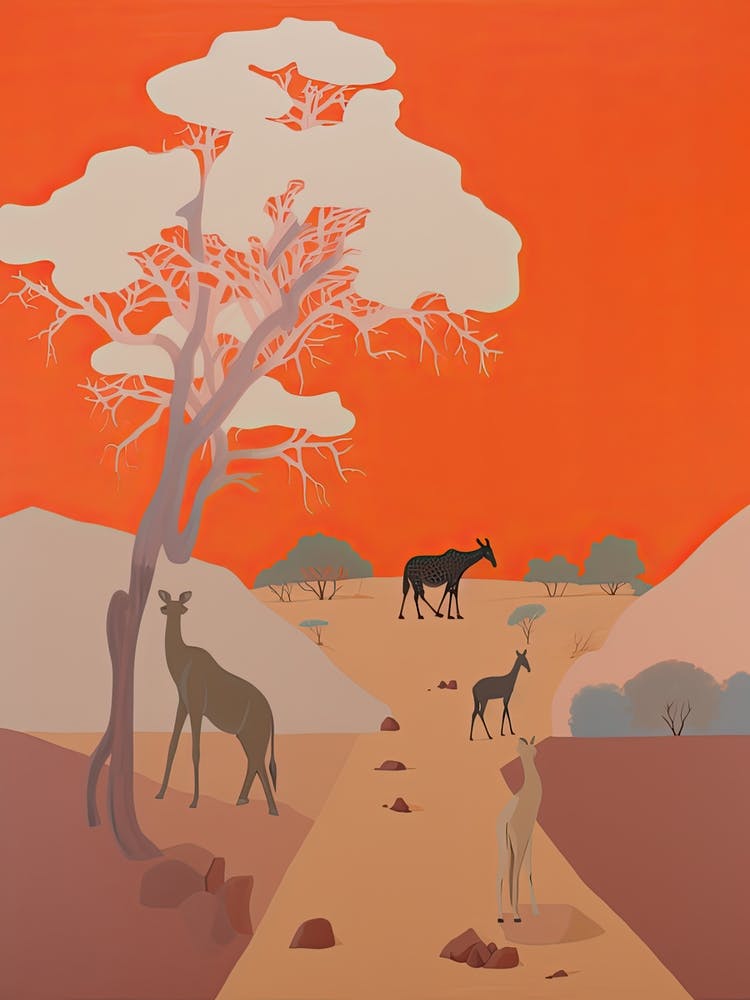 Kalahari Desert   Africa, Contemporary Abstract Illustration 3