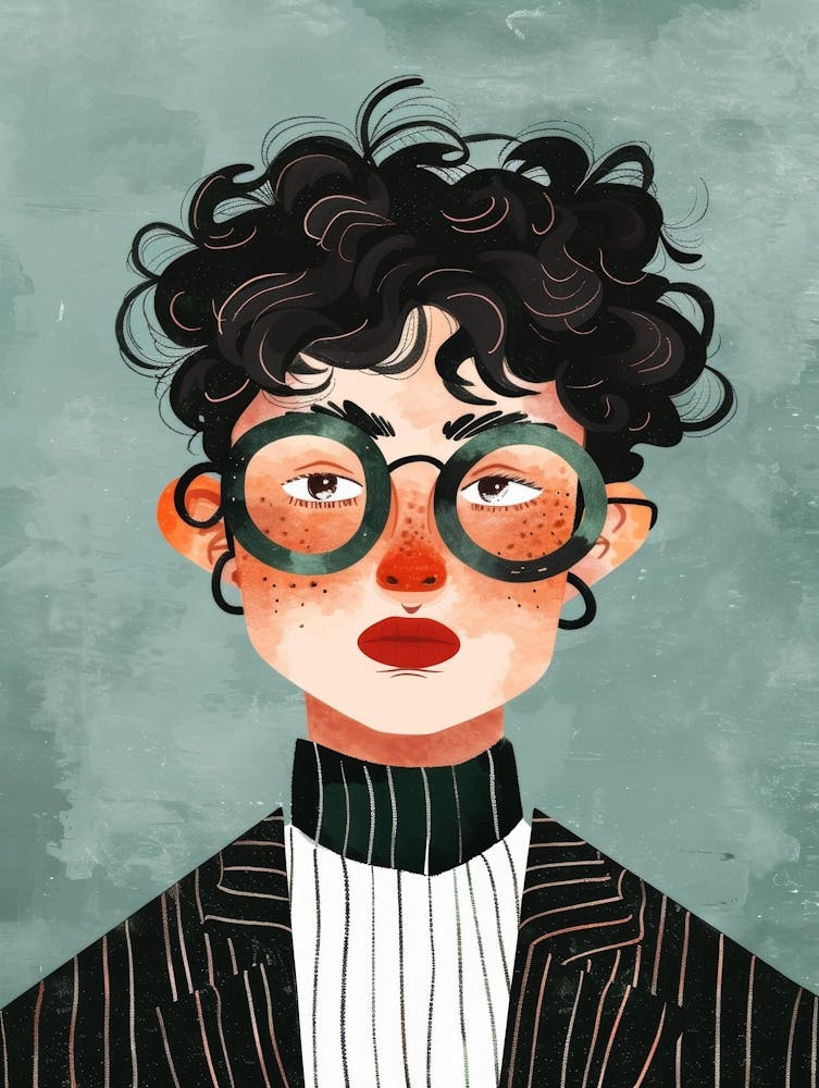 Portrait Of A Woman With Glasses