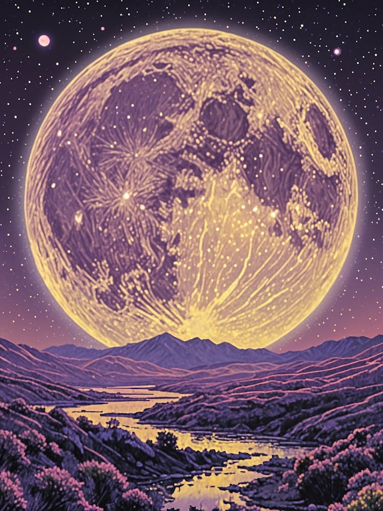 Pleine lune violette