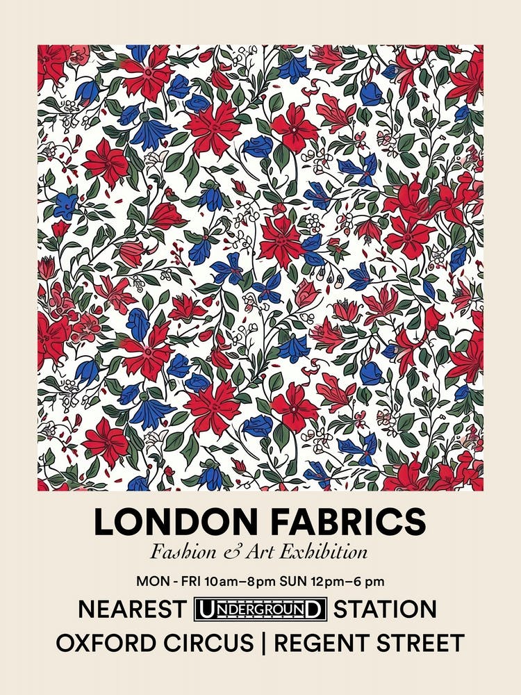 Poster Lily Lane London Fabrics Floral Pattern 2
