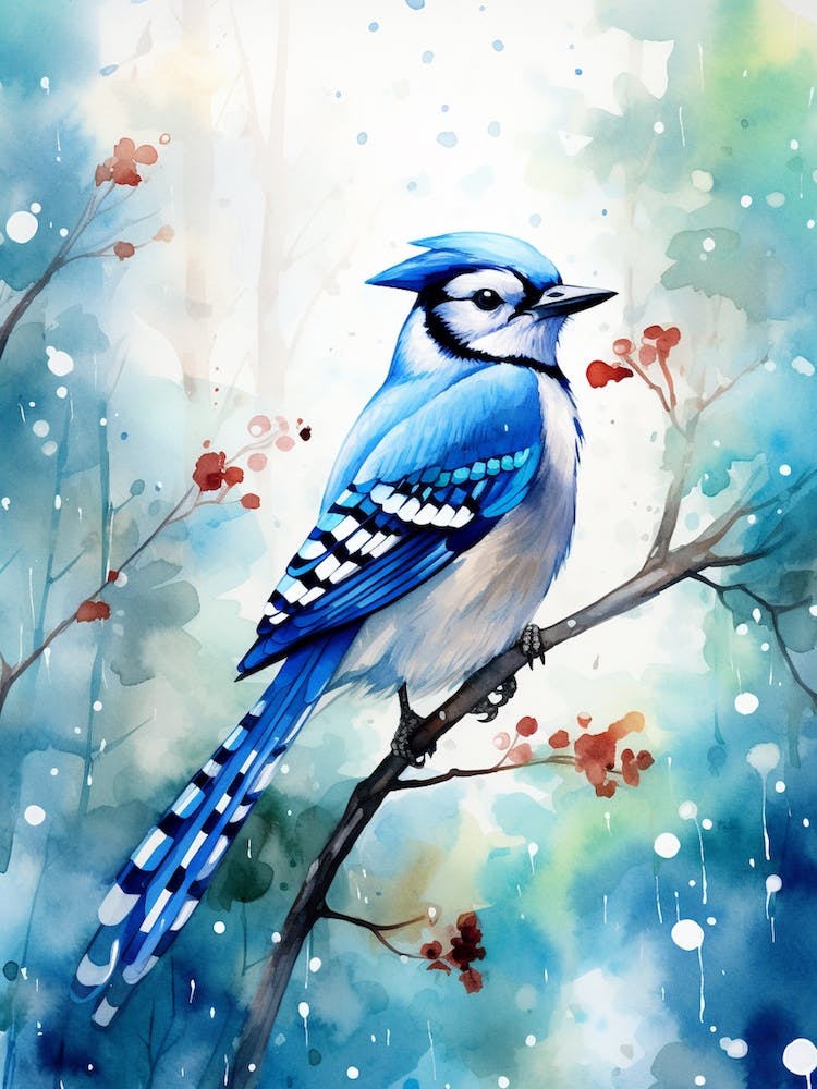 Snowy Blue Jay 3