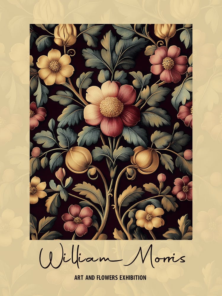 William Morris Artprint, Beautiful Flowers Pattern, Modern Colores, Typograie Style, Pia