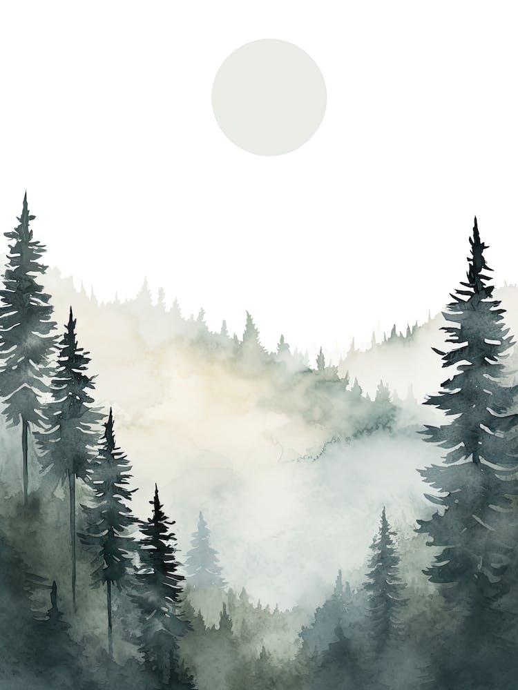 Watercolour Of Ngorongoro Forest   Tanzania 6