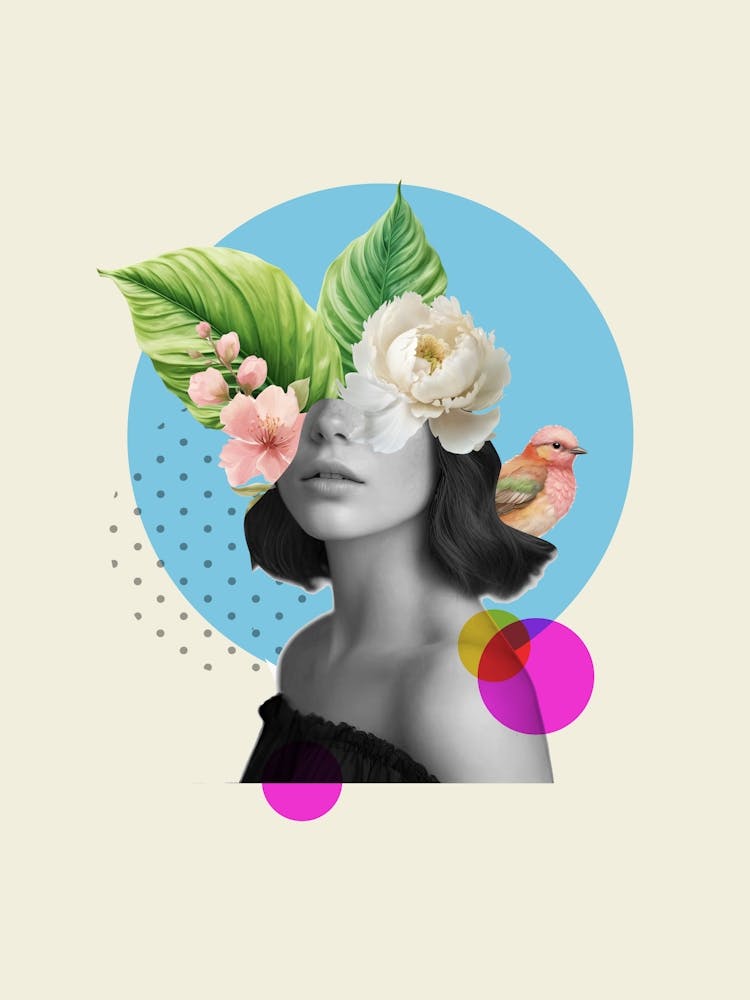Woman With Flowers On Her Head