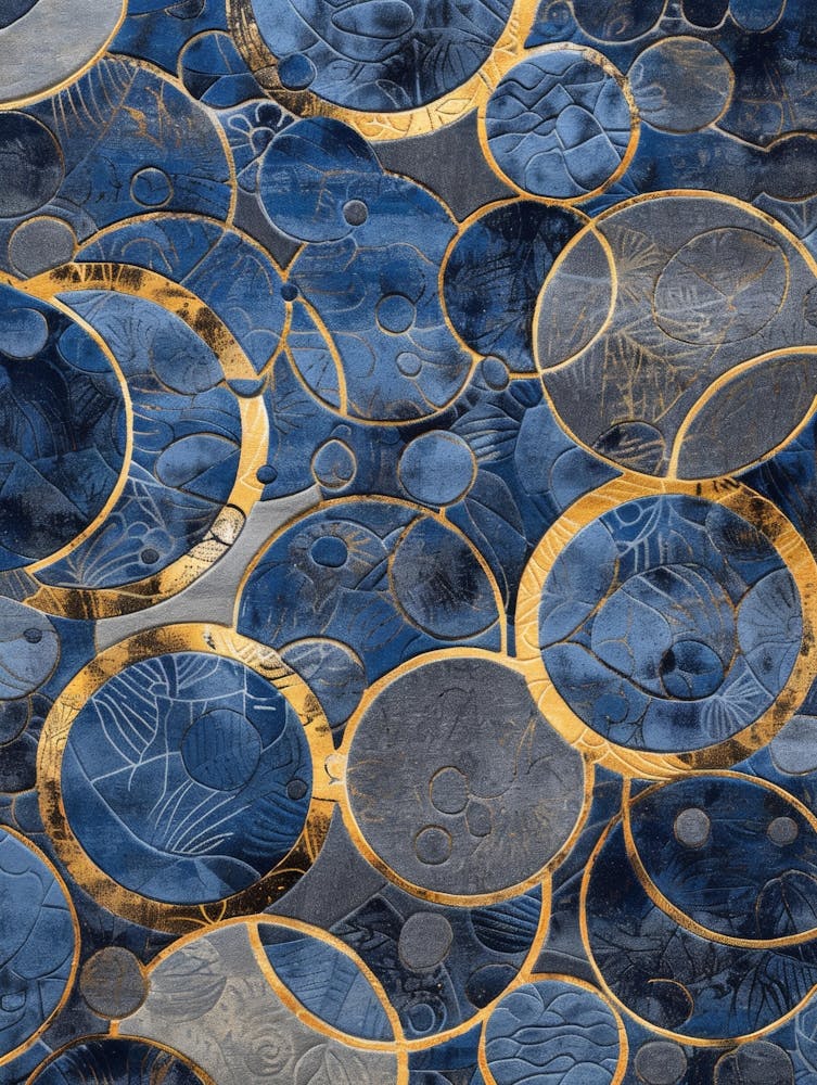 Circles In Blue And Gold 3