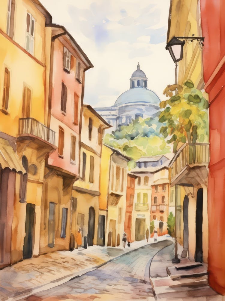 Bergamo, Italy Watercolour Streets 4