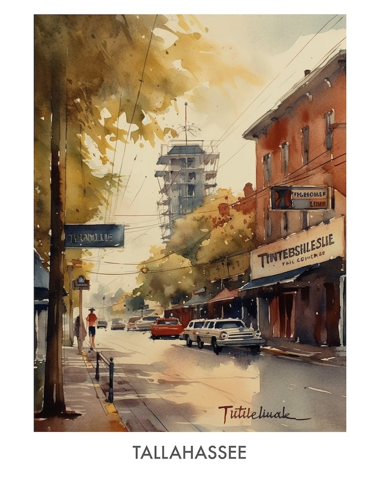 Tallahassee Aquarell 1Reiseplakat