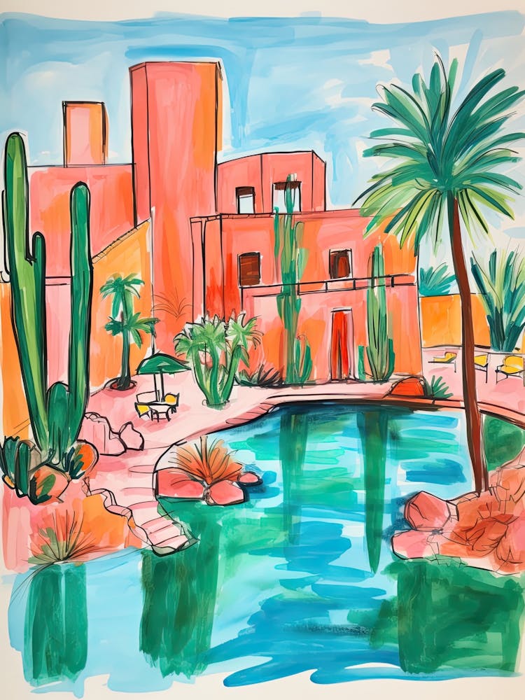 The Phoenician   Scottsdale, Arizona   Resort Storybook Illustration 1