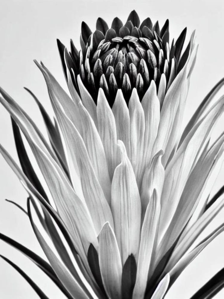Proteas B&W Pencil 4 Flower