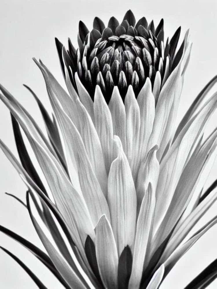 Proteas B&W Pencil 4 Flower