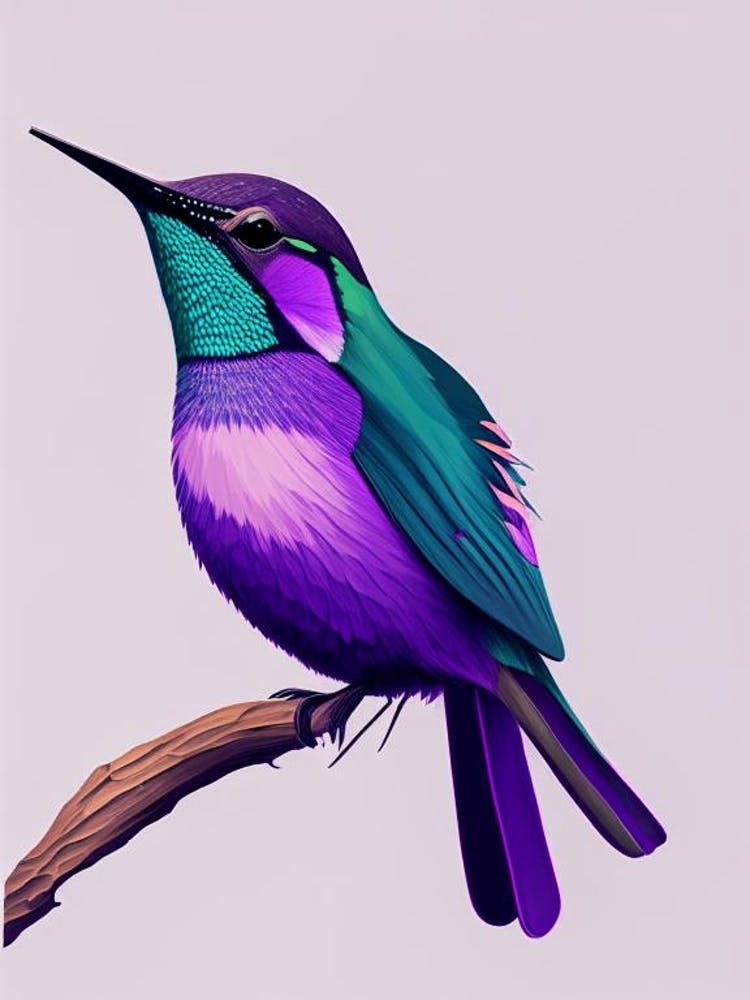 Violet Crowned Hummingbird Bold Graphic