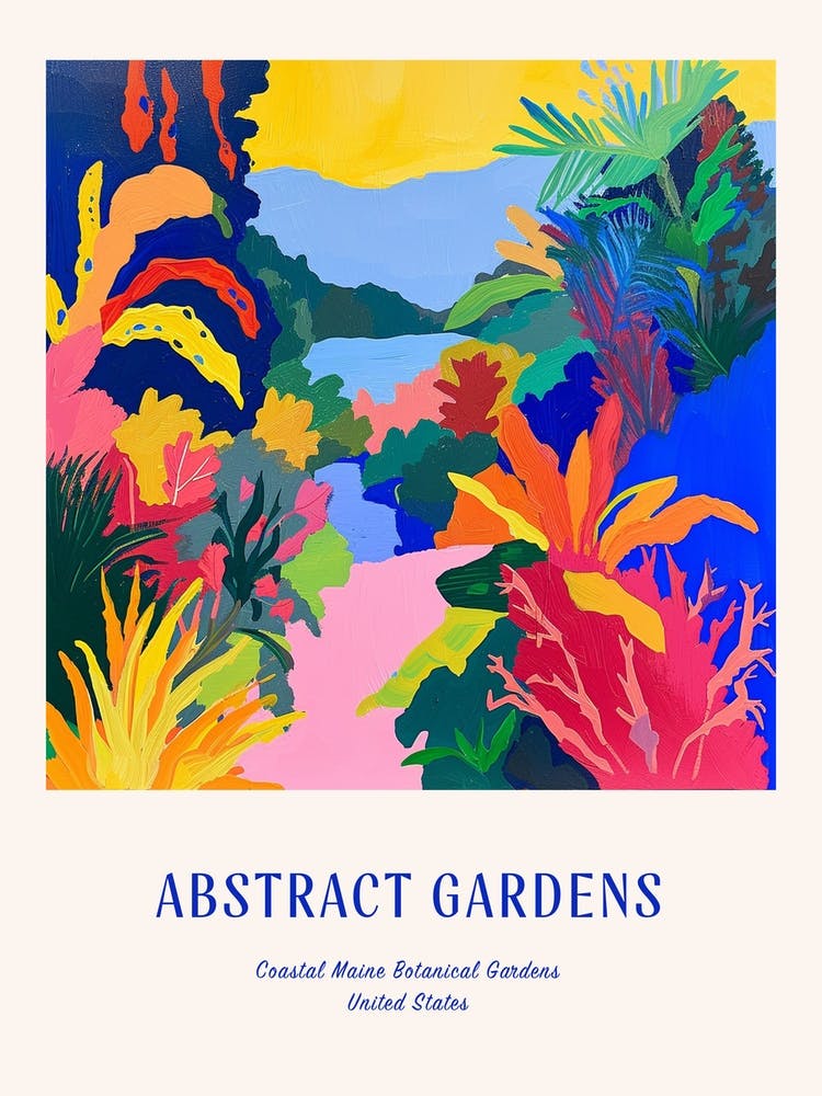 Colourful Gardens Coastal Maine Botanical Gardens Usa 3 Blue Poster