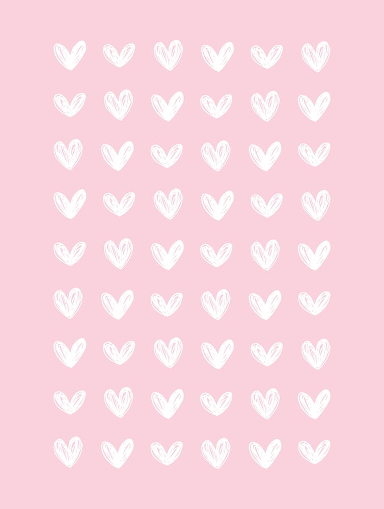 Scribble Hearts - Pink