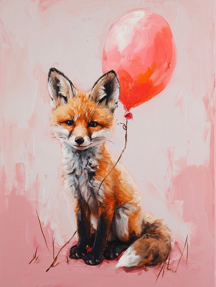 Cute Fox 1 With Balloon