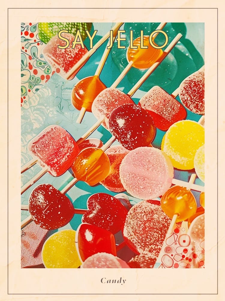 Candy Sweets Retro Collage 1 Poster