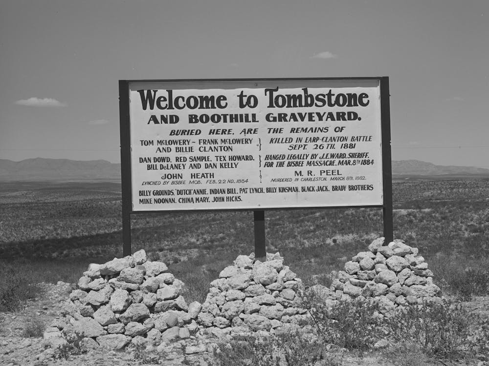 Sign On Outskirts Of Tombstone, Arizona By Russell Lee