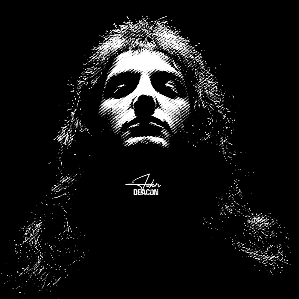 John Deacon Music Legend Black White Line Art