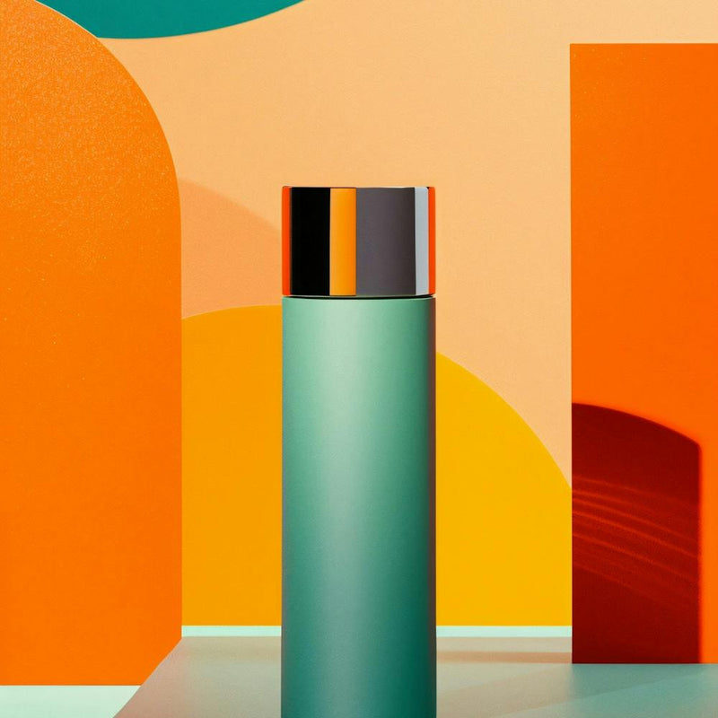 Green Bottle On A Colorful Background