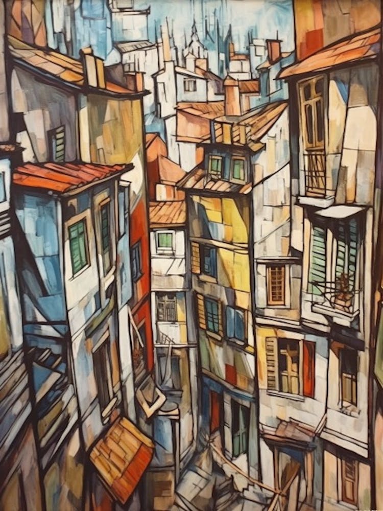 Window View Buenos Aires Of In The Style Of Cubism 3
