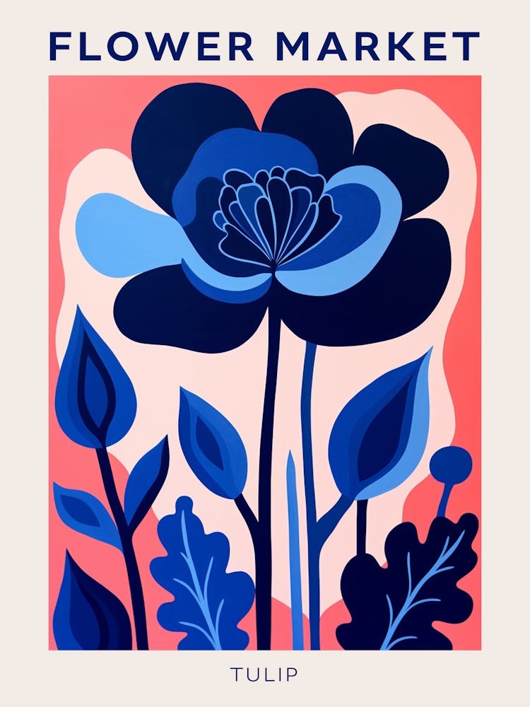 Blue Flower Market Poster Tulip 1