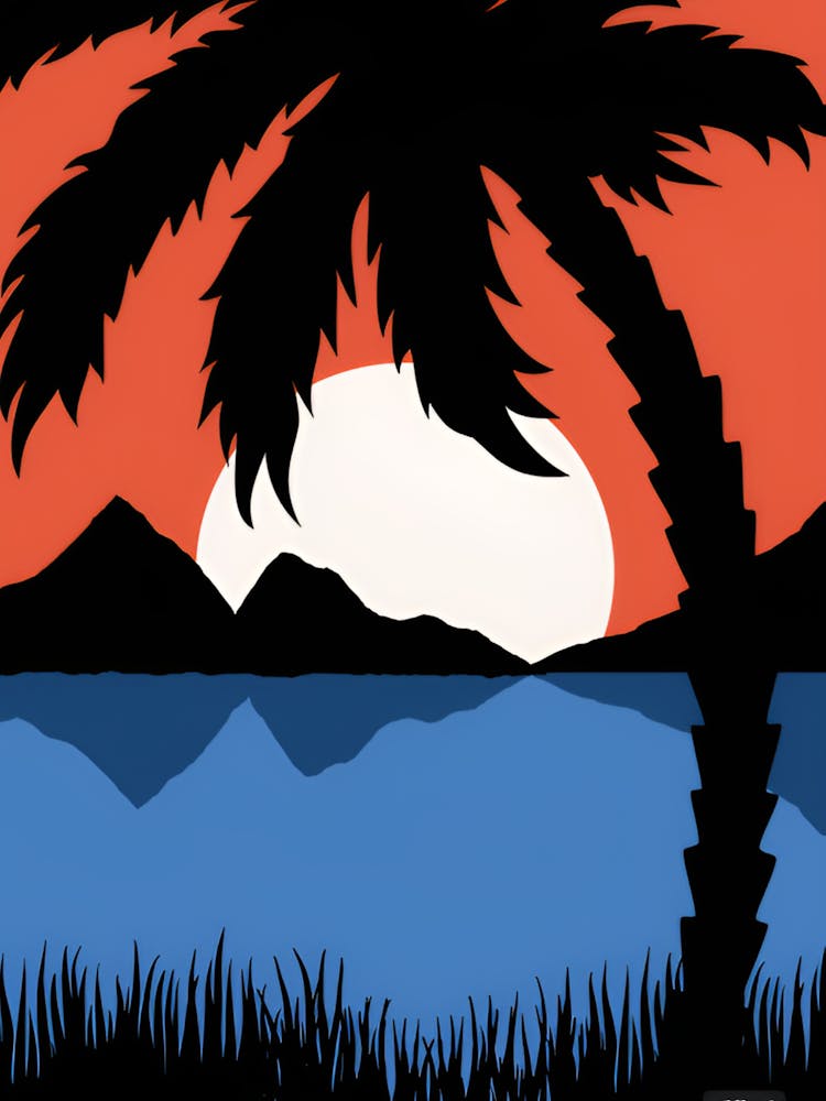 Palmenbaum bei Sonnenuntergang