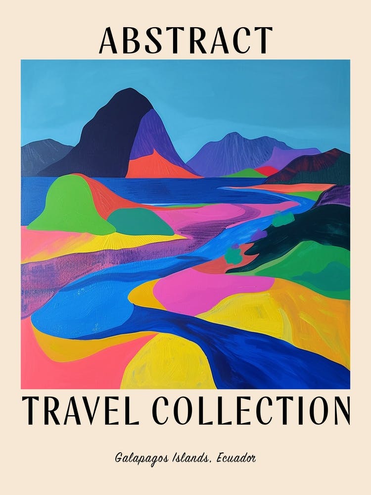 Abstract Travel Collection Poster Galapagos Islands Ecuador 3