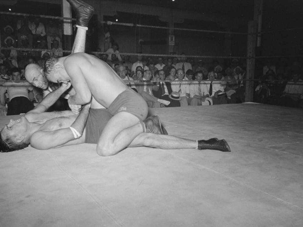 Wrestling Match Sponsored By American Legion, Sikeston, Missouri By Russell Lee 2