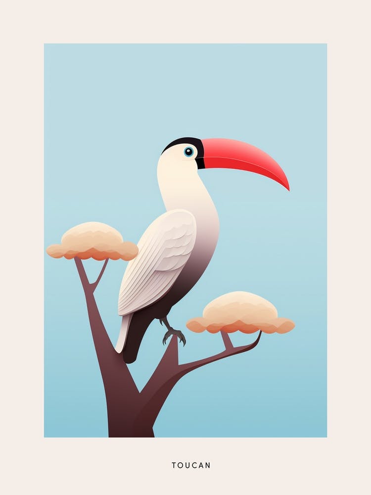Minimalist Toucan 4 Bird Poster