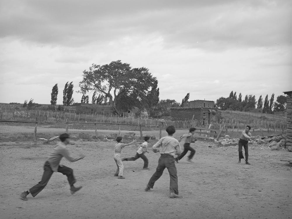 Schoolchildren At Play, Concho, Arizona By Russell Lee