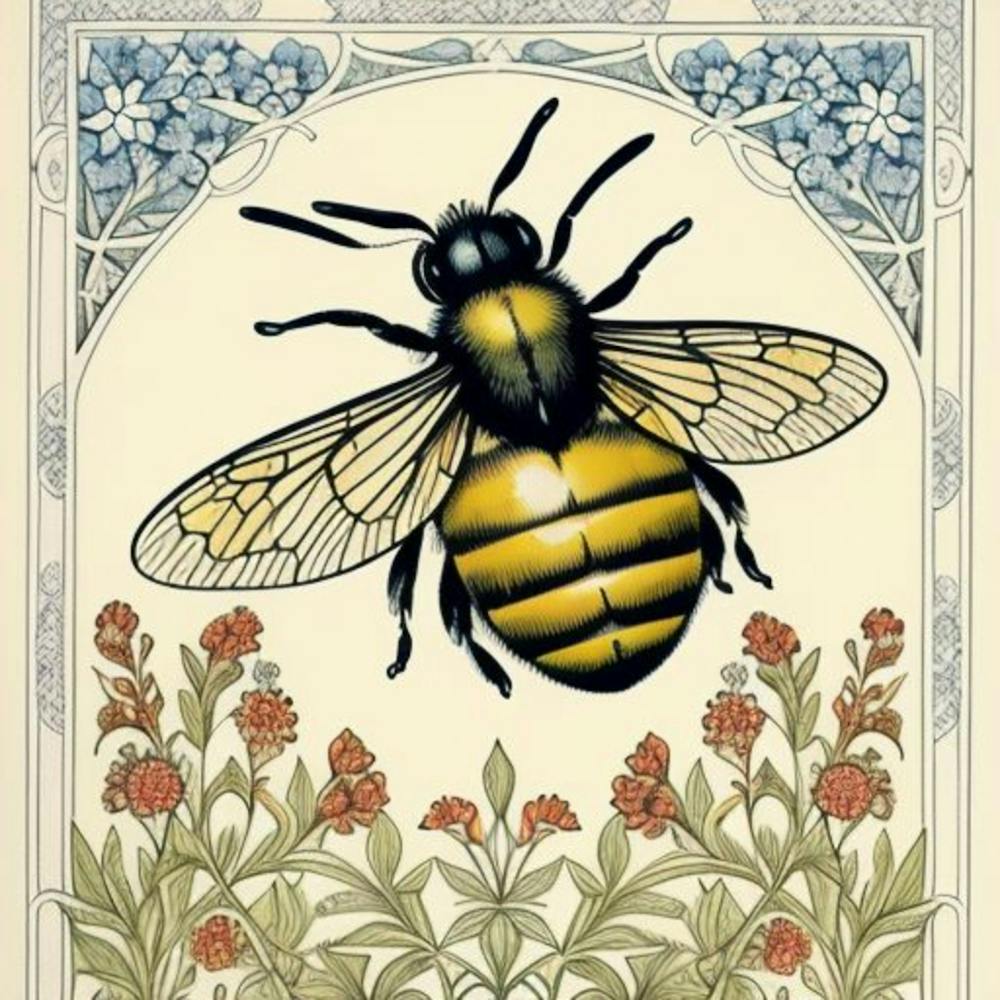 Bee And Flowers